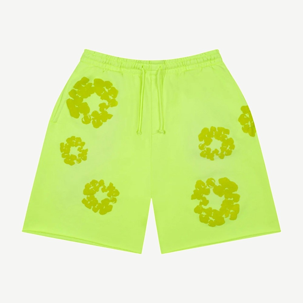 Mono Cotton Wreath Sweat Shorts Neon Green