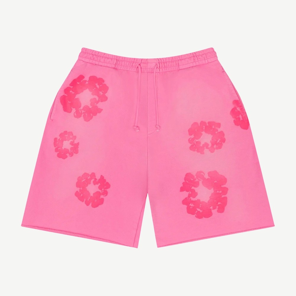 Mono Cotton Wreath Sweat Shorts Pink