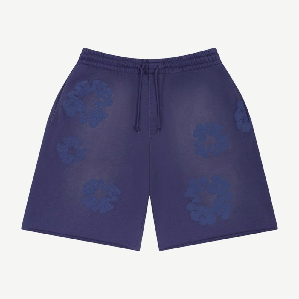 Mono Cotton Wreath Sweat Shorts Washed Blue