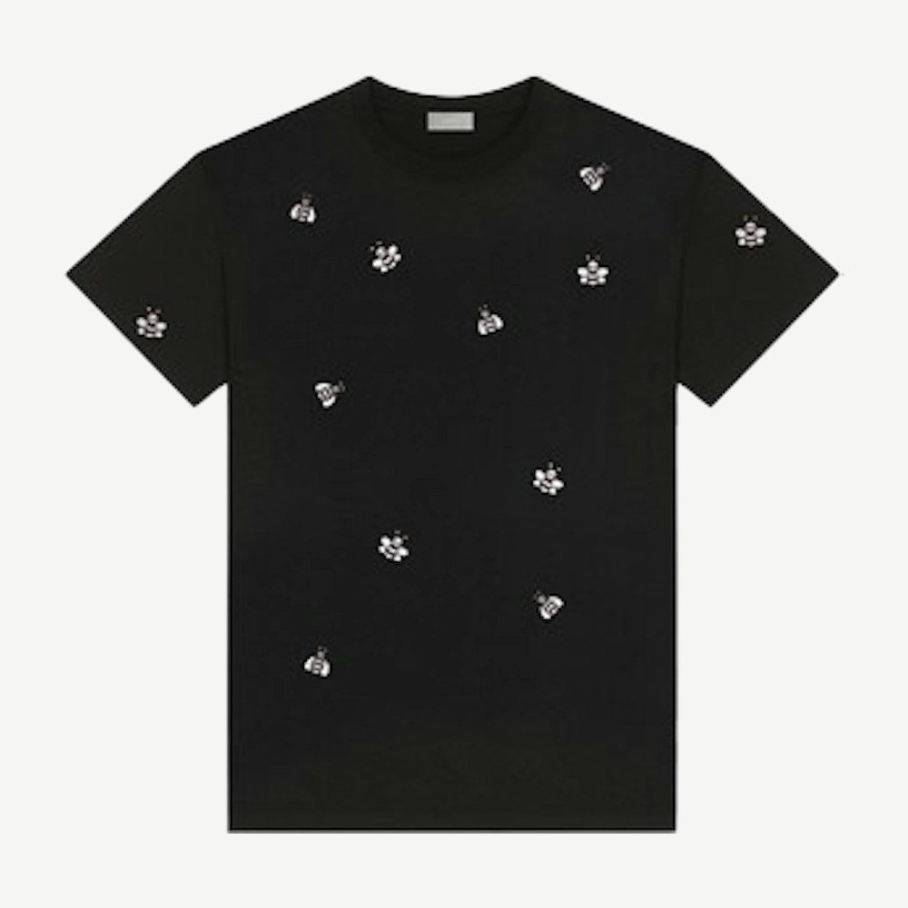 Kaws X Dior Embroidered Bee T Shirt Black