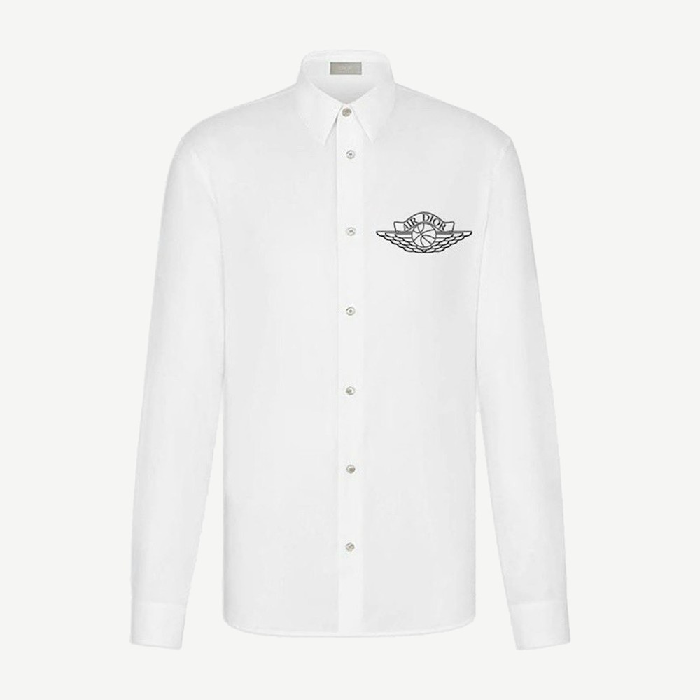 X Jordan Wings Longsleeve Button Up Shirt White