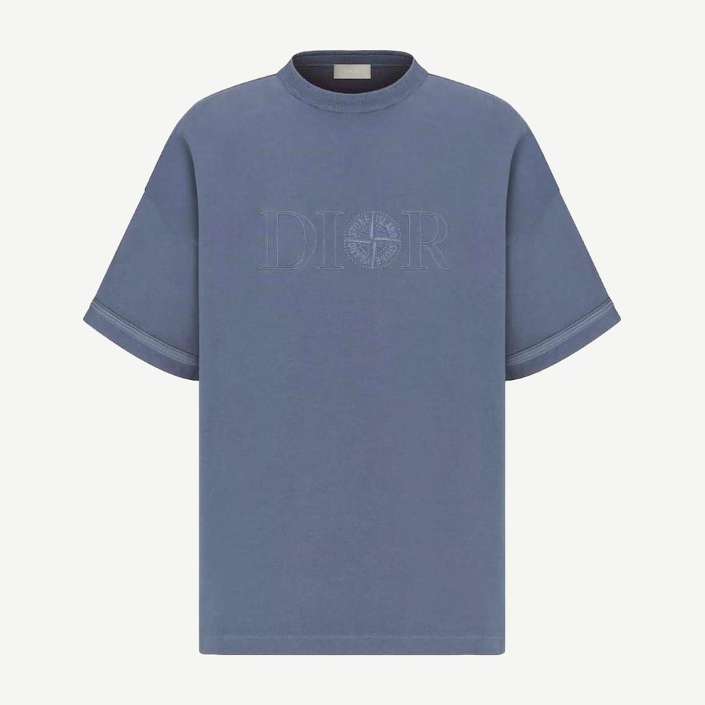 X Stone Island Oversized Fit T Shirt Blue