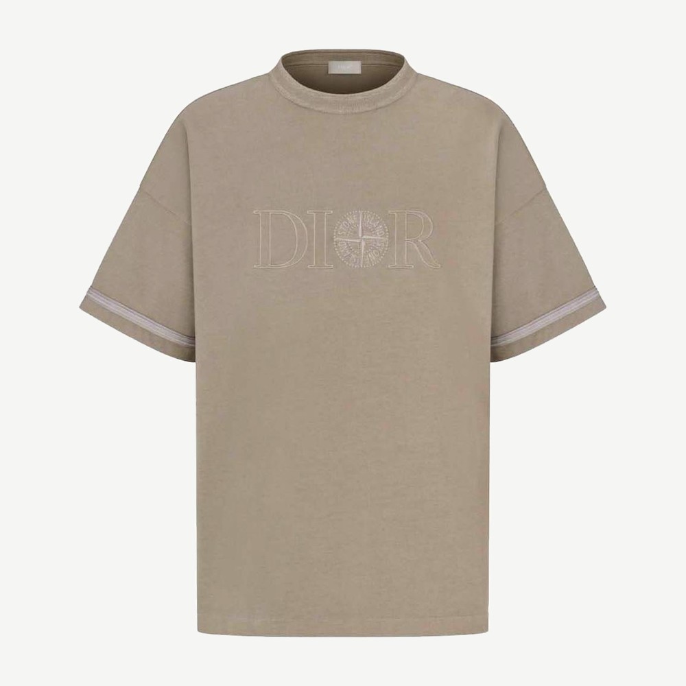 X Stone Island Oversized Fit T Shirt Brown