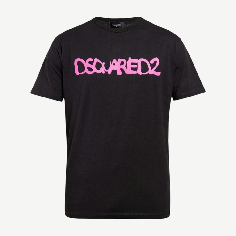 Cool Fit Scribble Spray Logo T Shirt Black