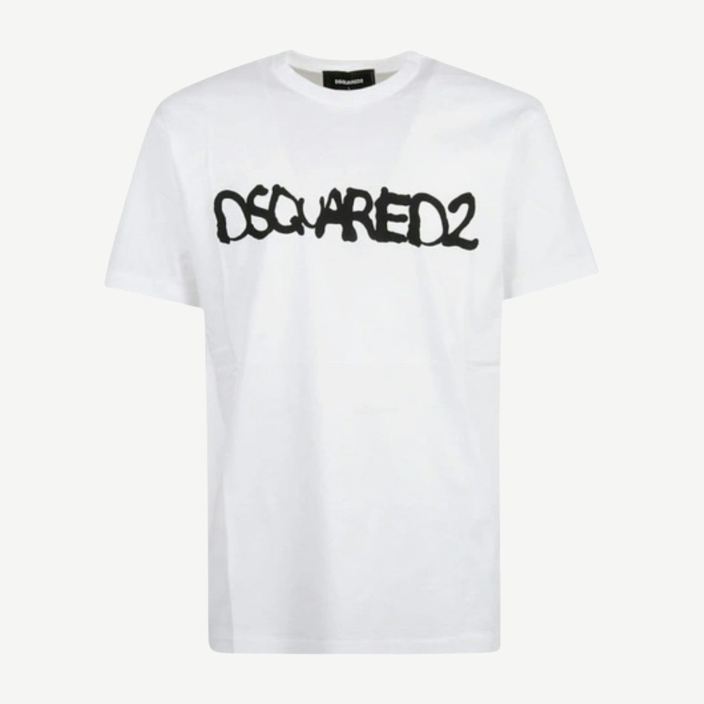Cool Fit Scribble Spray Logo T Shirt White