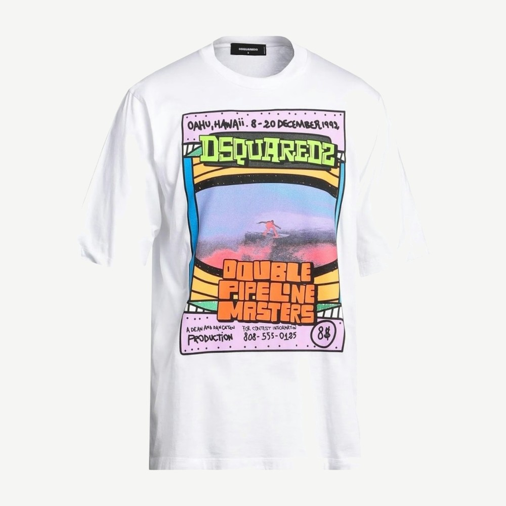 Double Pipeline Masters Design Skater Fit T Shirt Whit