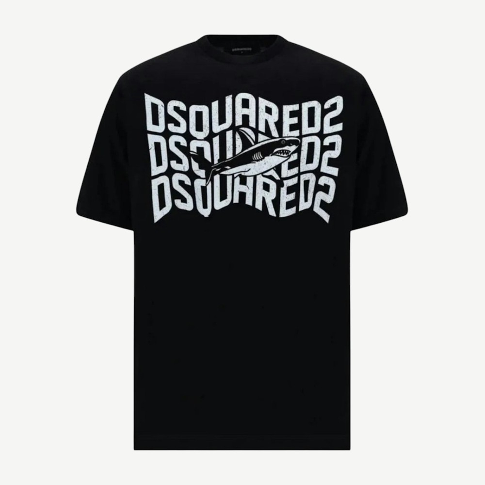 Shark Design T Shirt Black