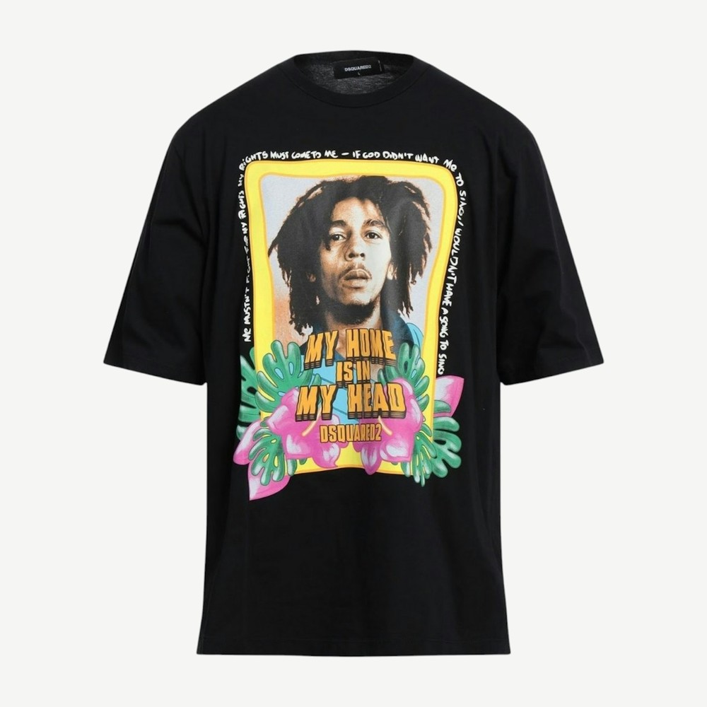 Skater Fit Home Is In My Head Logo T Shirt Black
