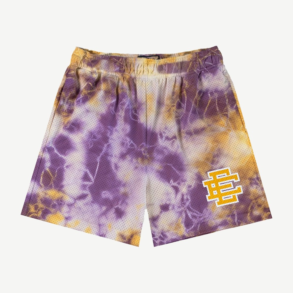 EE Basic Short Purple Tie Dye Yellow