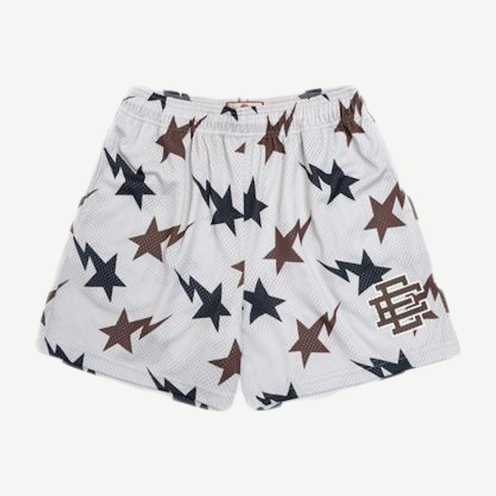 X Bape EE Basic Short Cream Brown Navy