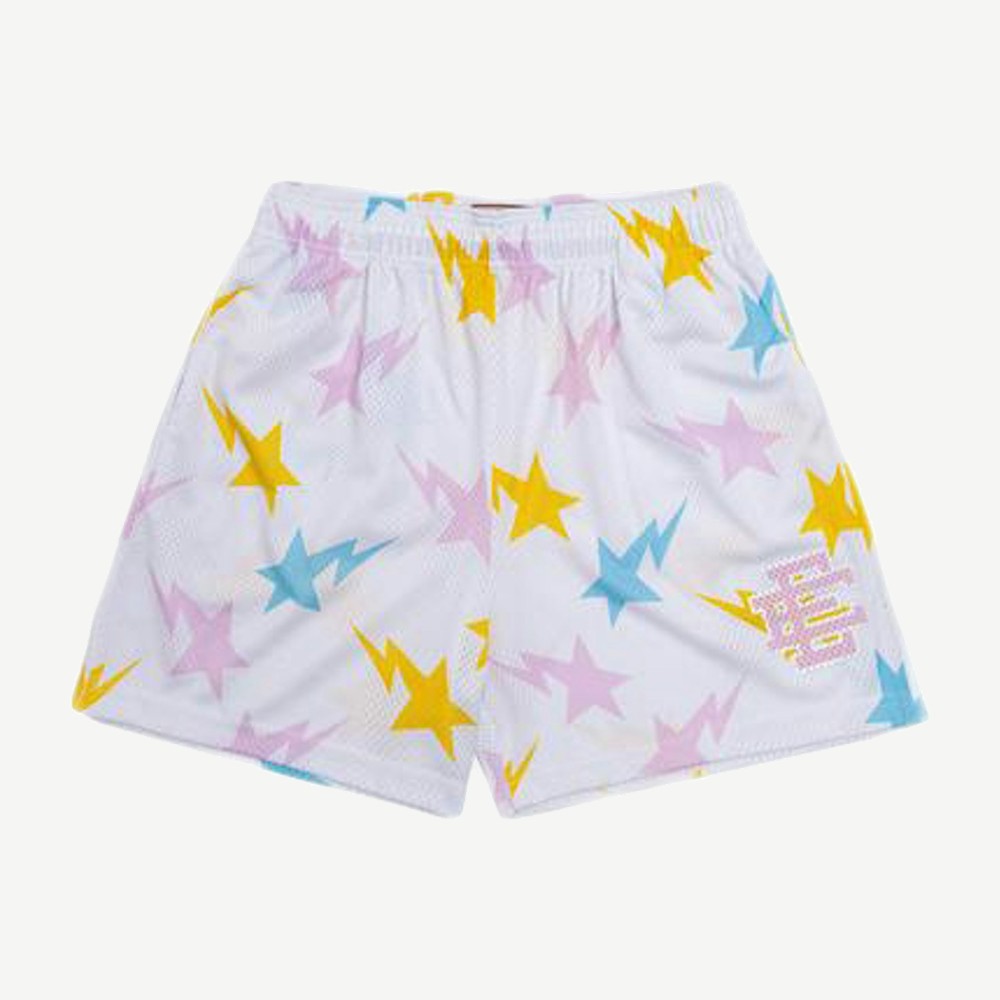 X Bape EE Basic Short White Yellow Blue Pink