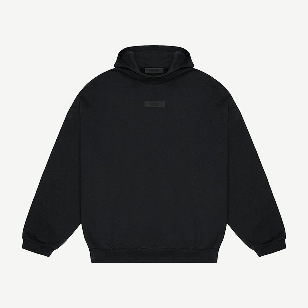 Essentials Chest Logo Hoodie Jet Black Jet Black