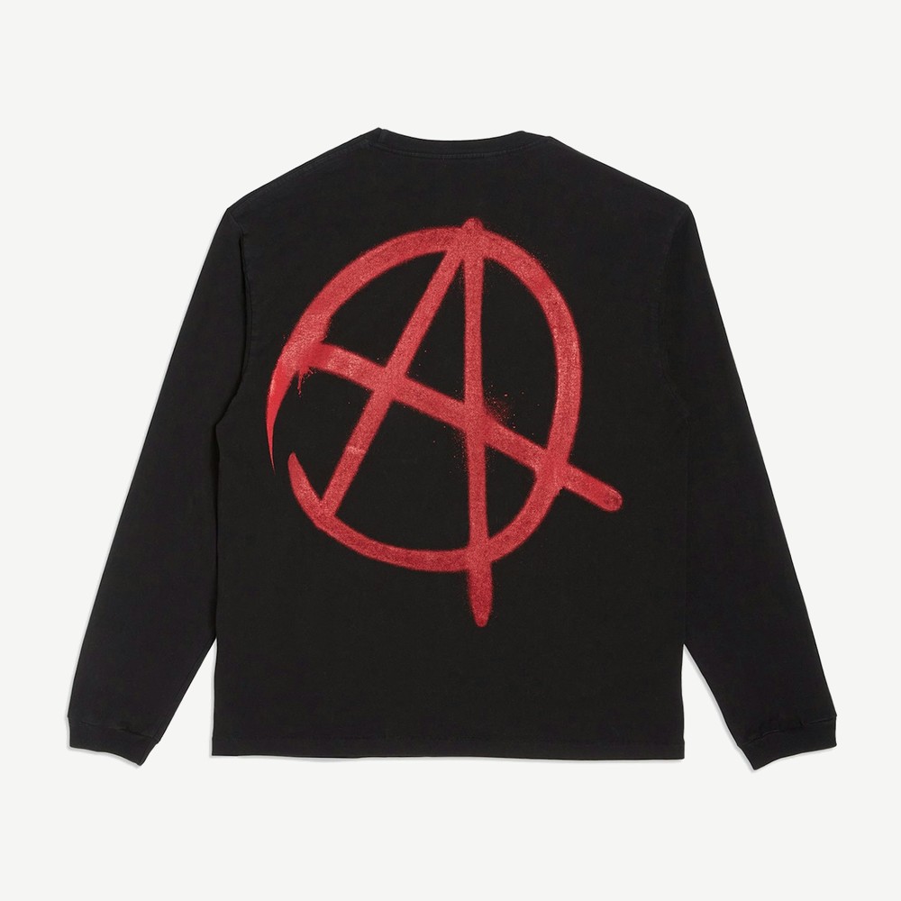 Anarchy L S Tee Black Red