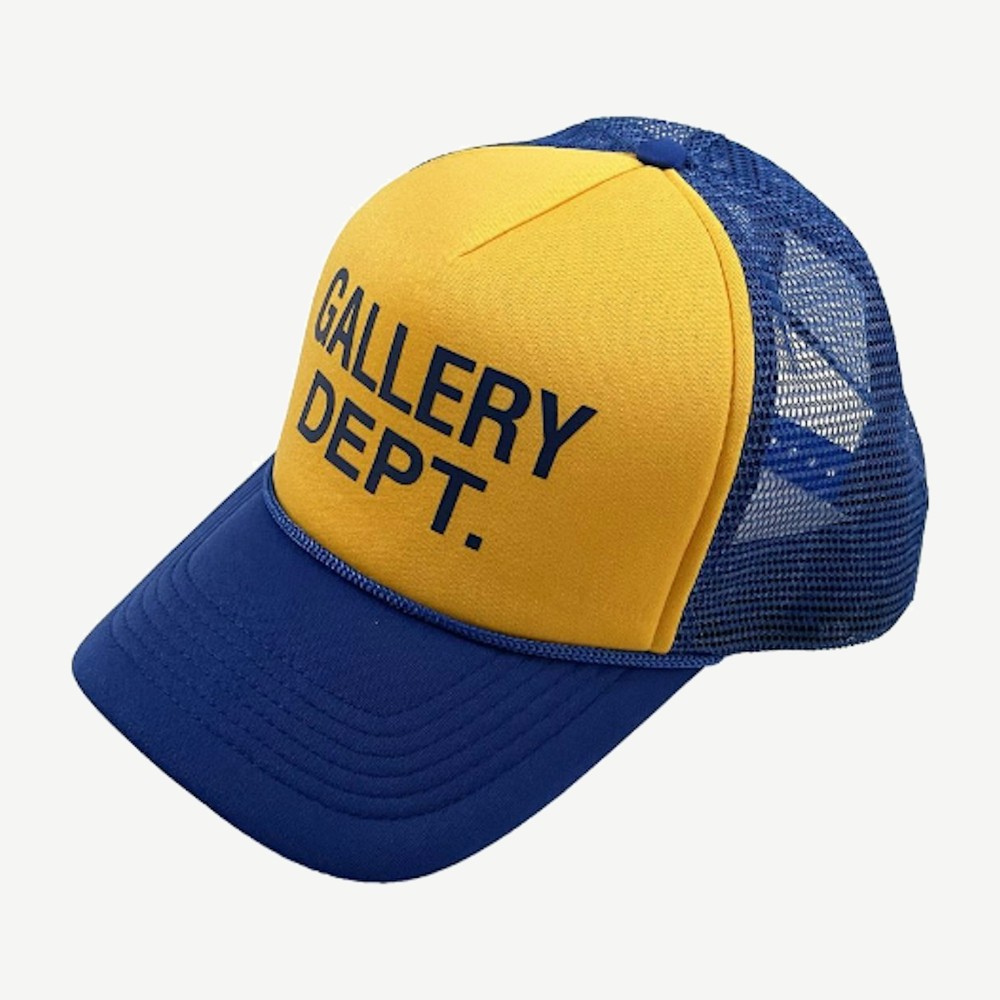 Logo Trucker Hat Blue Yellow
