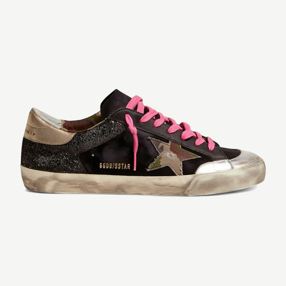 Super Star Black Glitter Camouflage Star