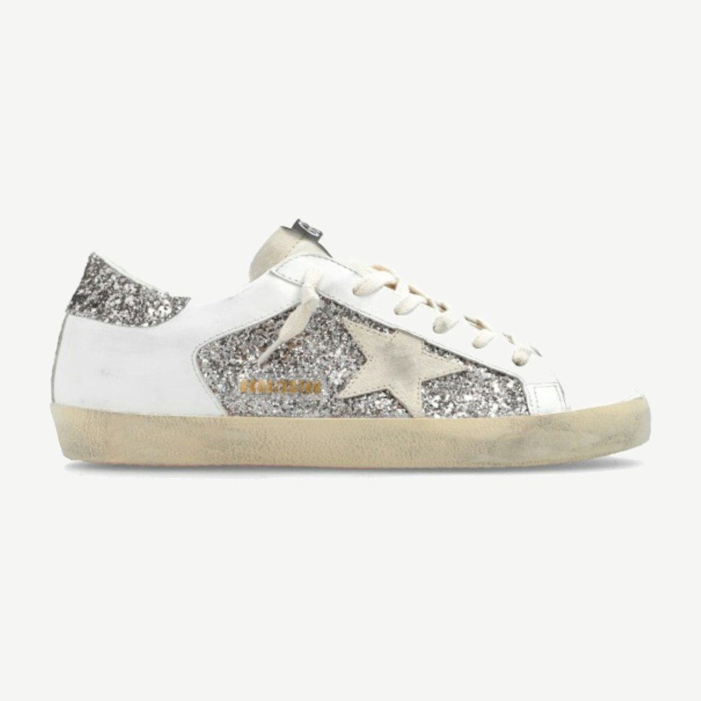 Super Star White Double Silver Glitter W