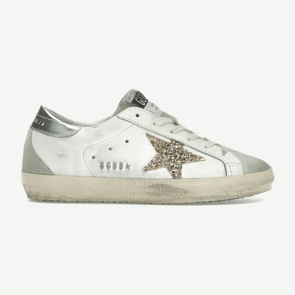 Super Star White Ice Gray Gold Glitter W
