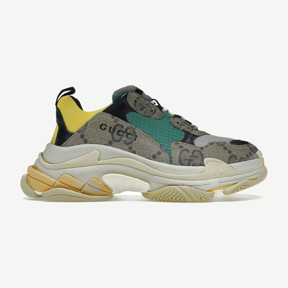 X Balenciaga Triple S The Hacker Project Beige Green Yellow