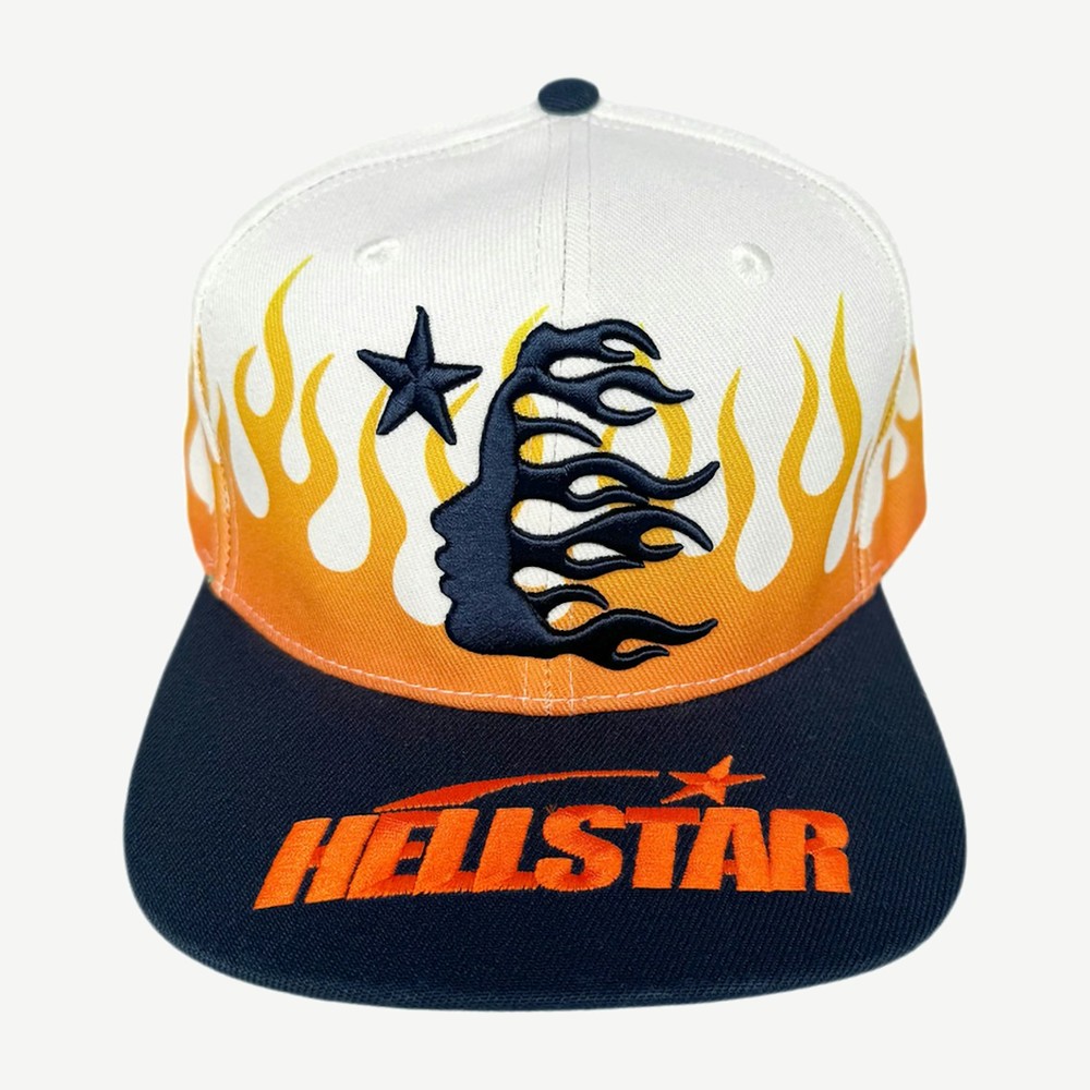 Flame Vintage Snapback Hat Cream Navy