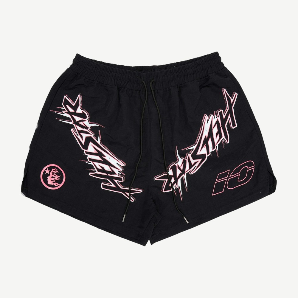 Waxed Nylon Athletic Shorts Black
