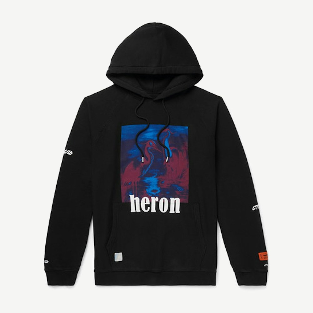 Heron Graphic Hoodie Black Multicolor