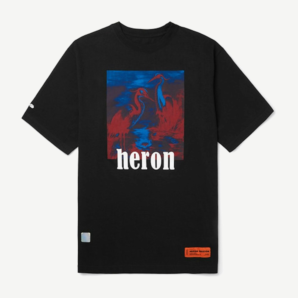 Heron Graphic T Shirt Black Multicolor