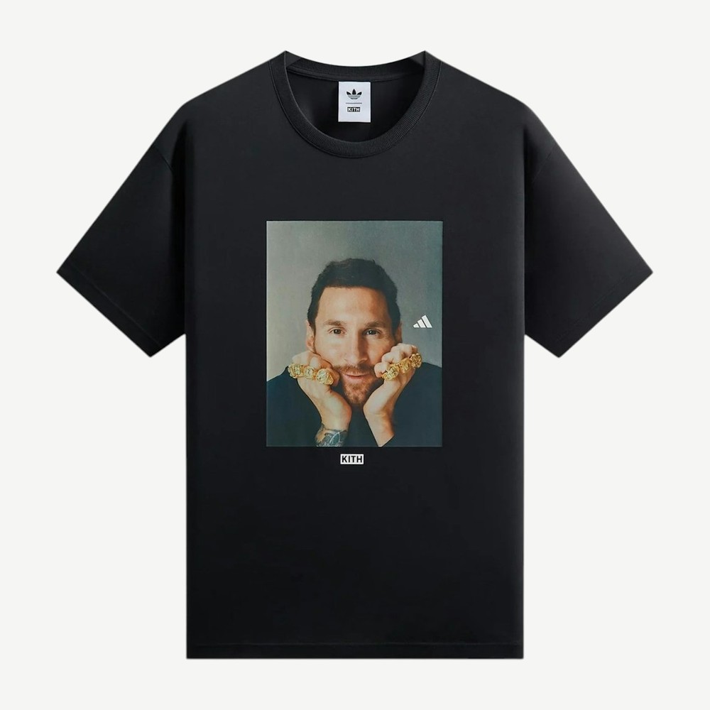 Kith X Adidas Messi Football Graphic Tee Black