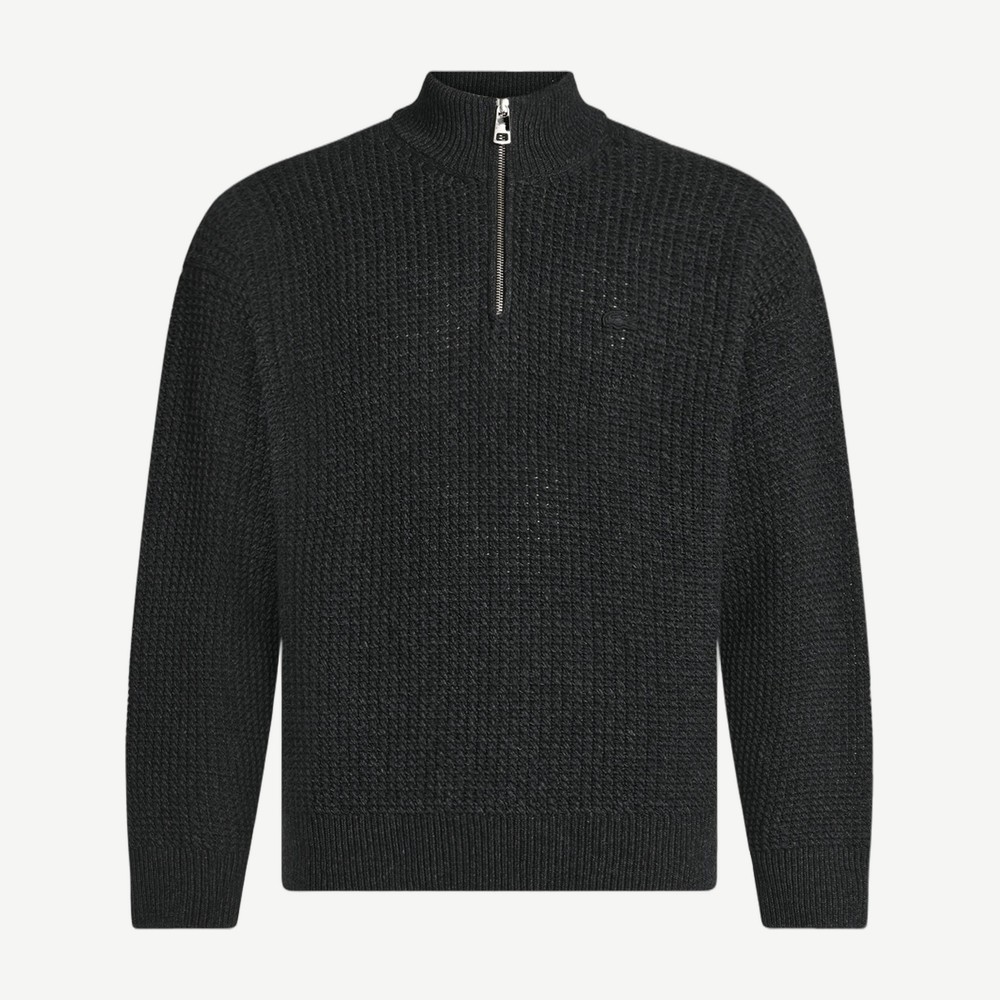 Knit Half Zip Sweater Dark Grey