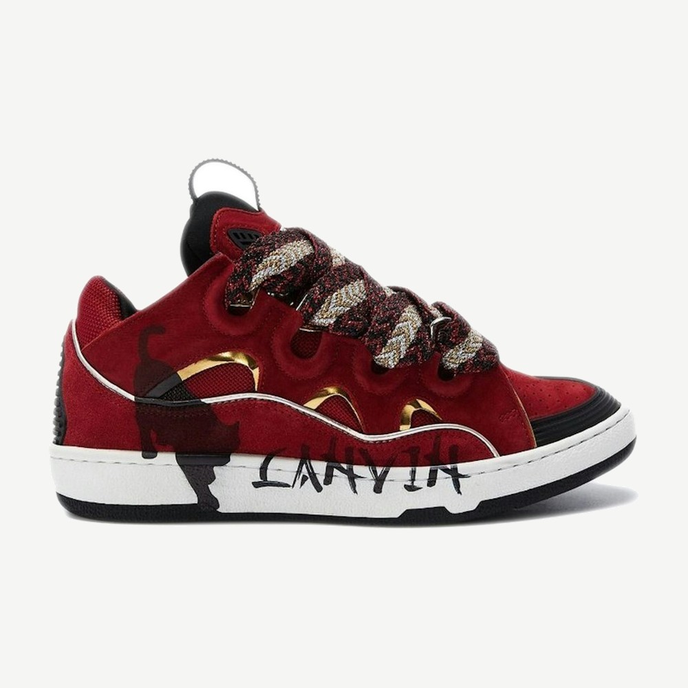 Curb Sneakers Red Gold