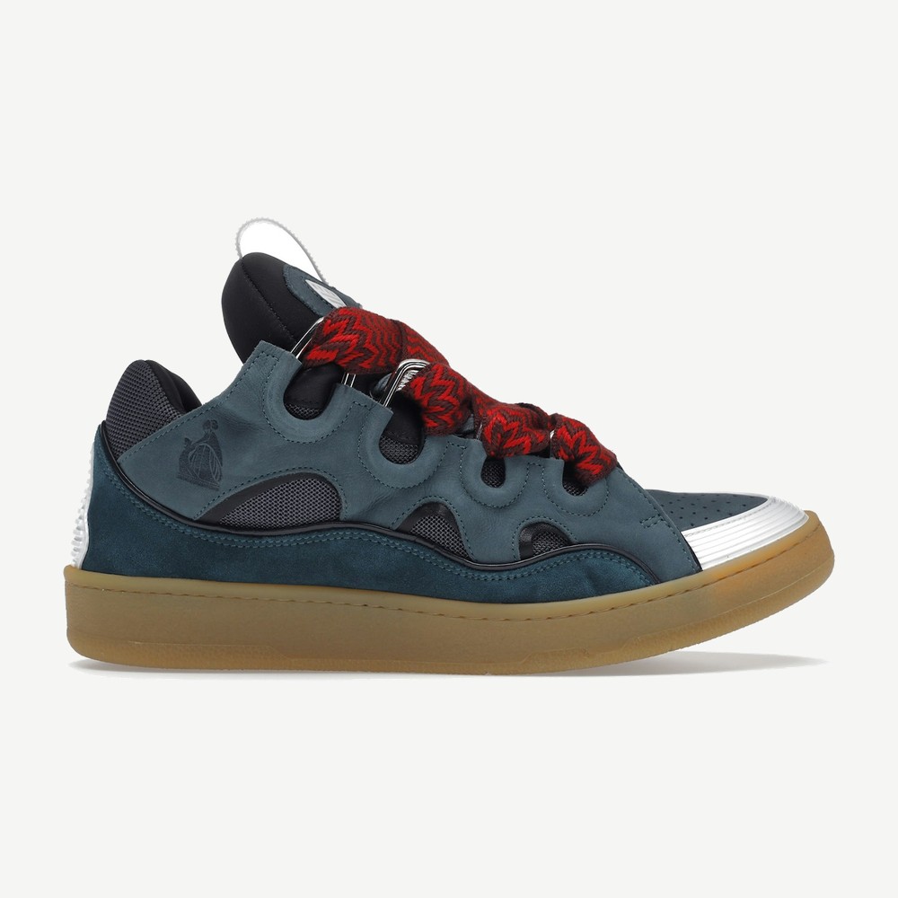 Leather Curb Blue Grey
