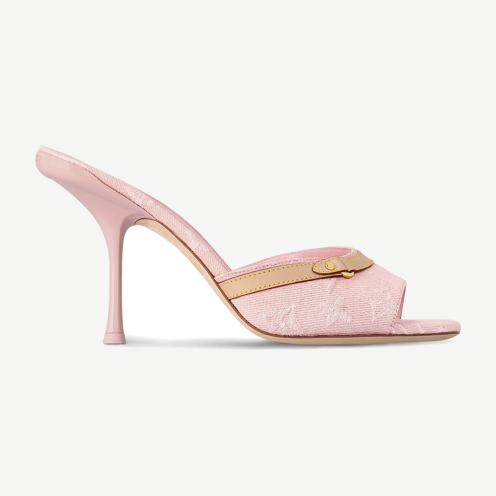 6am Mule Pink Monogram Denim W