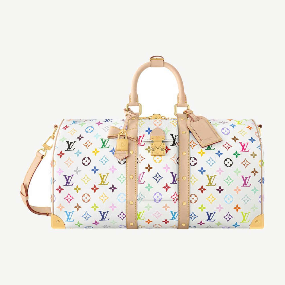 Bandouliere X Takashi Murakami Keepall 45 White Multicolored