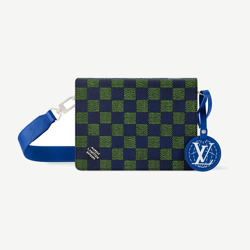 Book Messenger Damier Heritage Blue Green