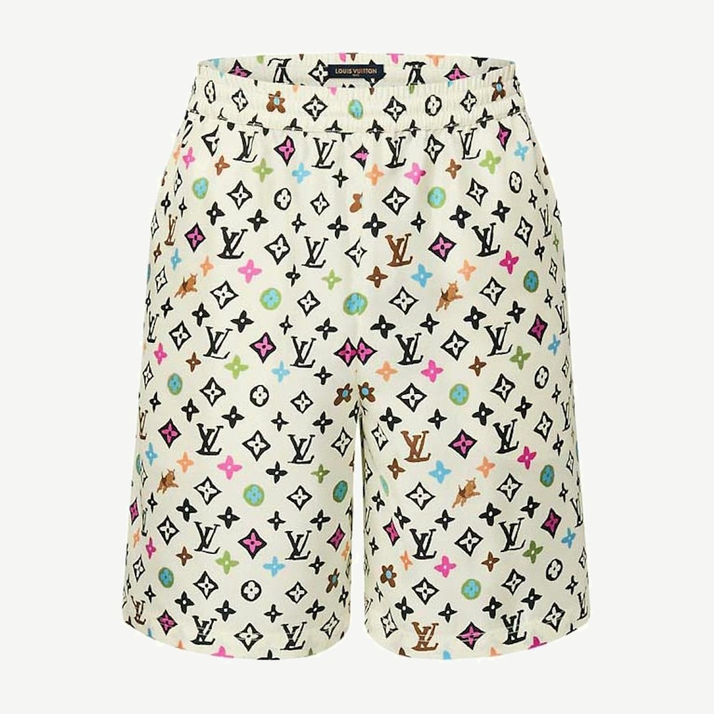 By Tyler The Creator Monogram Printed Silk Shorts Multicolor