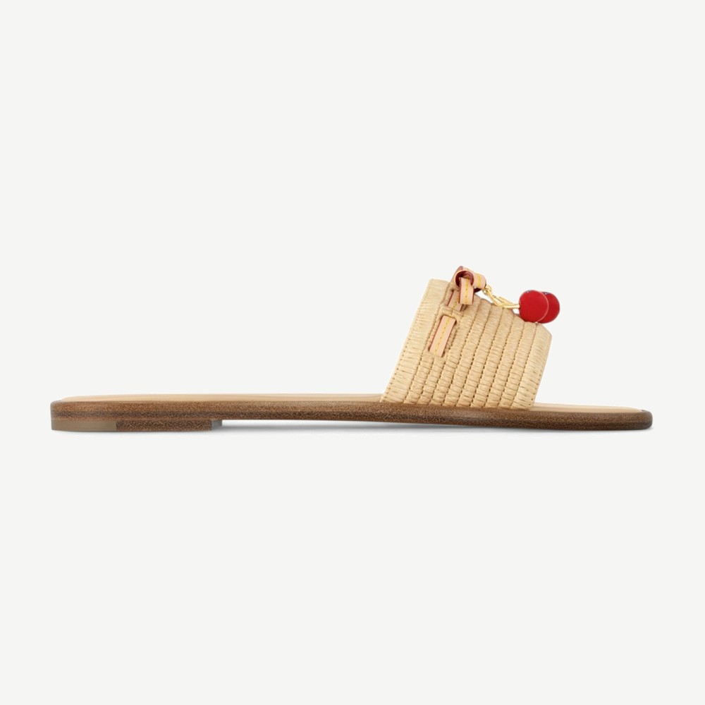 Cherry Lily Flat Mule X Takashi Murakami Raffia