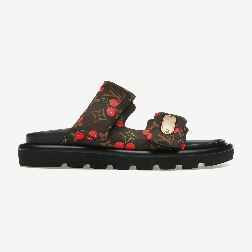 Cherry Pool Pillow Flat Comfort Mule X Takashi Murakami Brown Mo