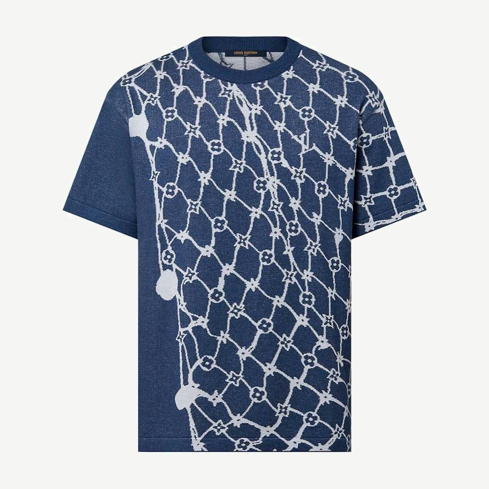 Cotton Short Sleeved Crewneck Navy Blue