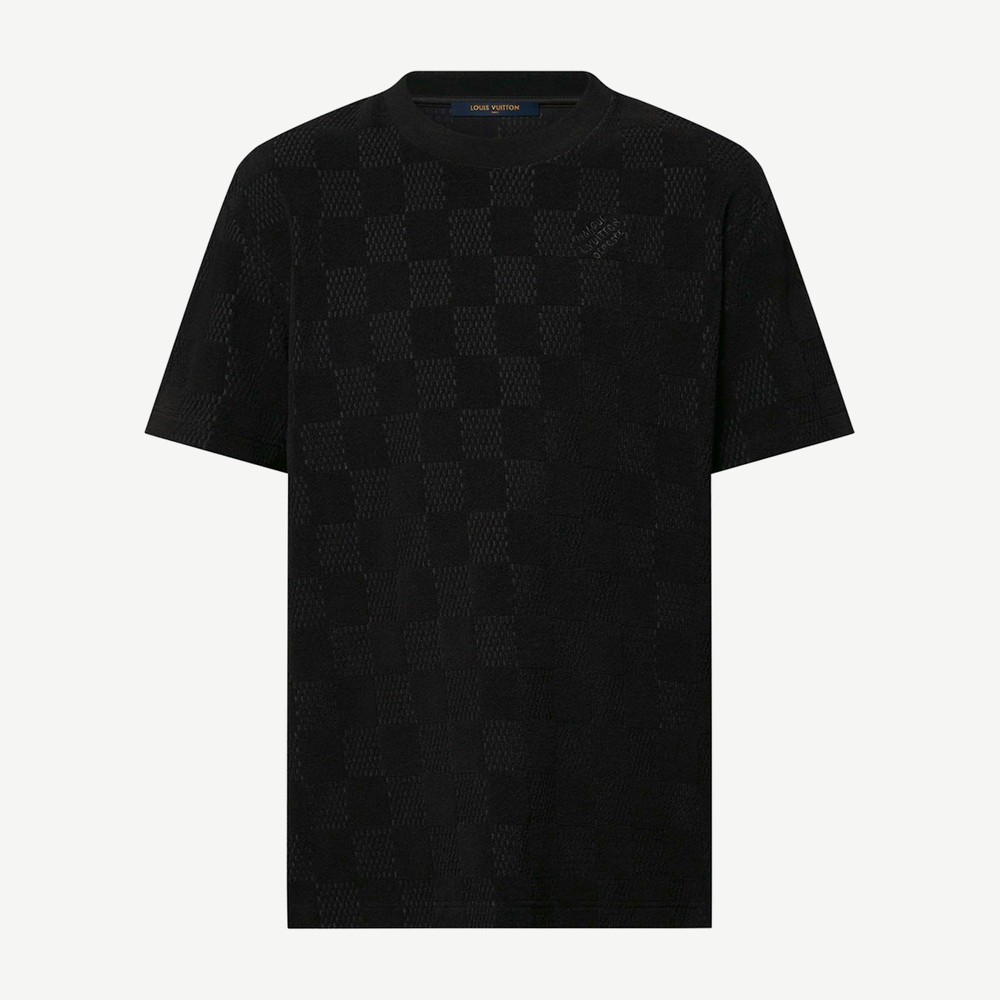 Damier French Terry Cotton T Shirt Meteorite
