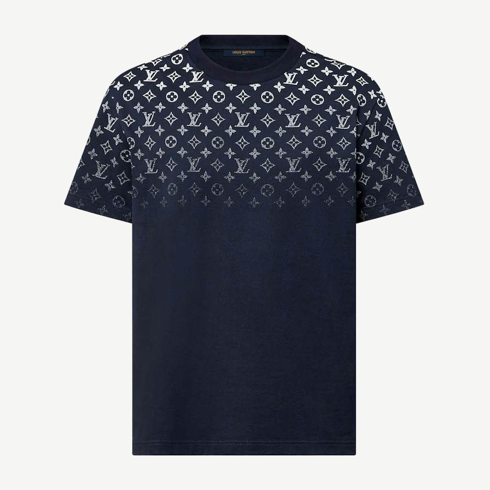Gradient Cotton T Shirt Navy Blue