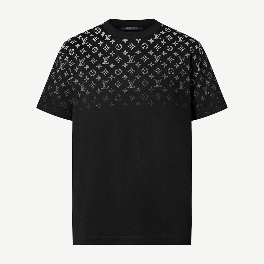 Gradient Cotton T Shirt White Black
