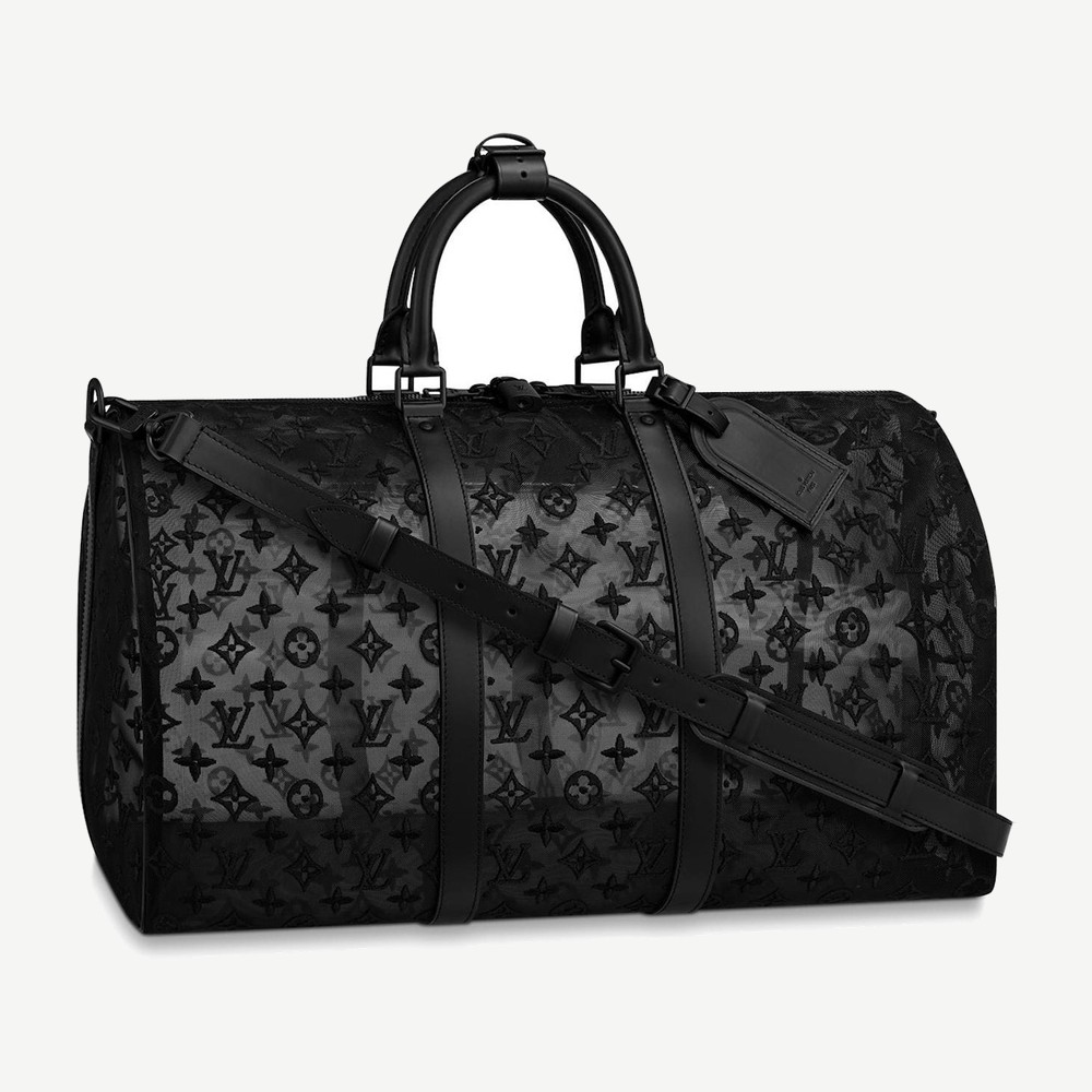 Keepall Bandouliere Monogram Mesh 50 Black