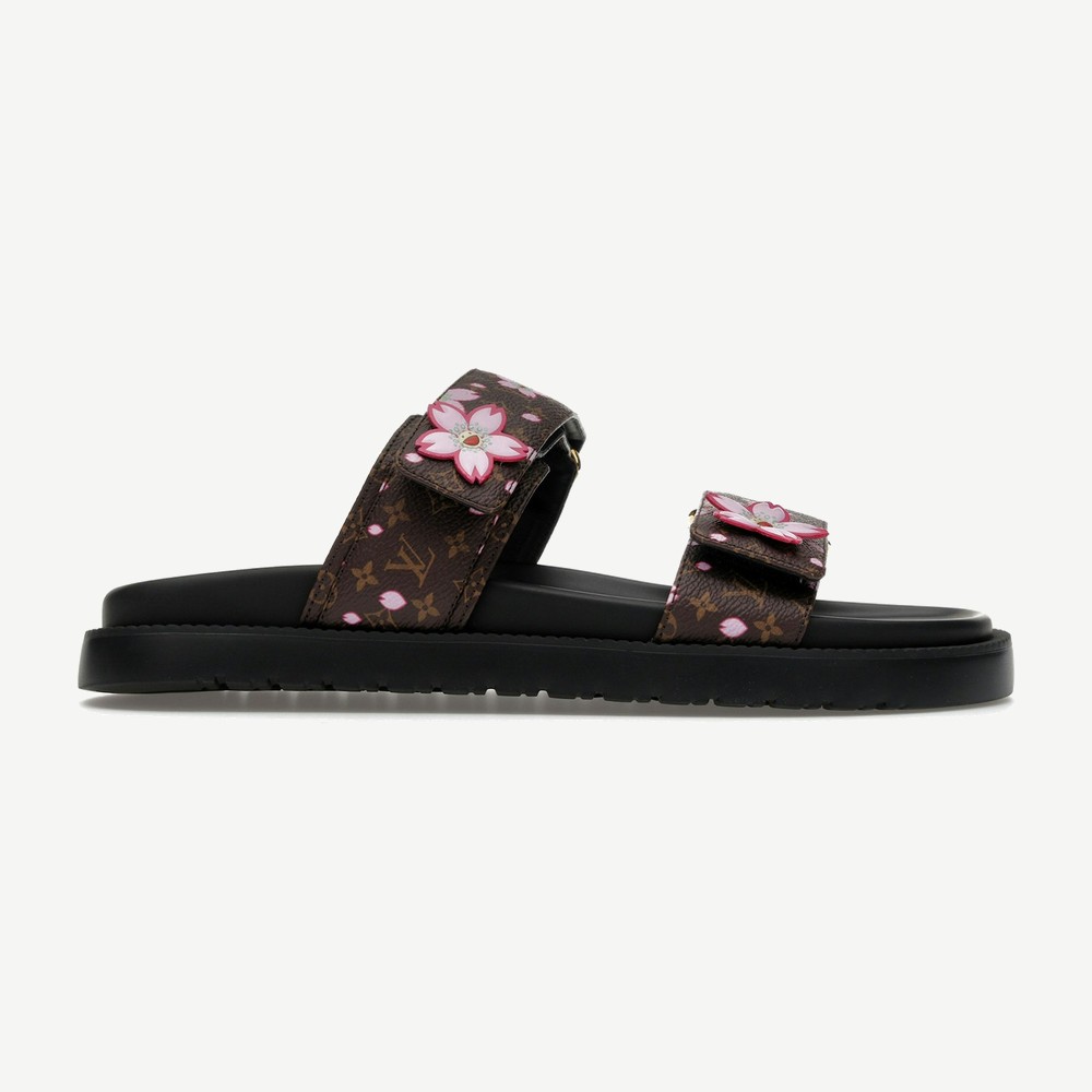 LV Sunset Flat Comfort Mule Takashi Murakami Cherry Blossom Saku W