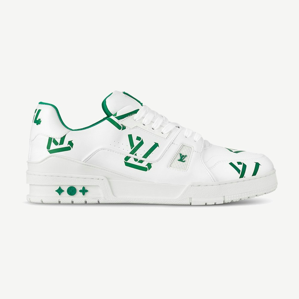 LV Trainer White Green Recycled