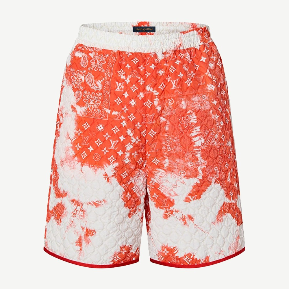 Monogram Bandana Nylon Tracksuit Shorts Orange White