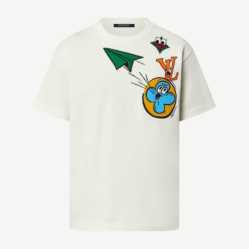 Monogram Comics Intarsia Short Sleeved Crewneck Multicolor
