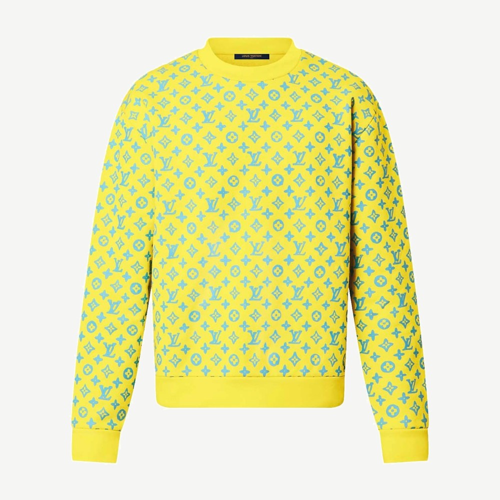 Monogram Rainbow Playground Graphic Sweatshirt Green Yellow