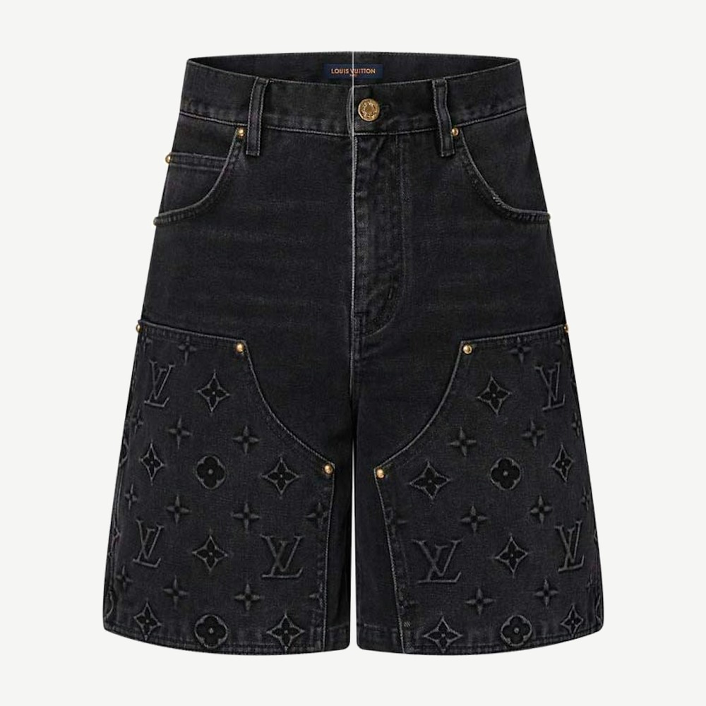 Monogram Workwear Denim Shorts Black