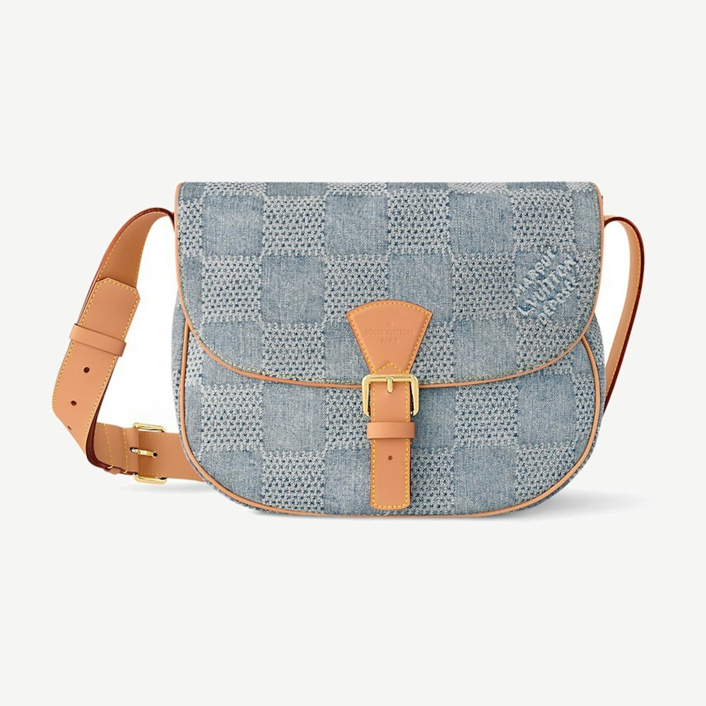 Montsouris Messenger Mm Damier Denim 3d Blue Denim