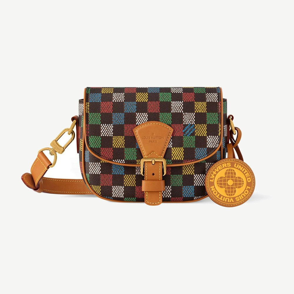 Montsouris Messenger Pm LV Vers Damier Ebene Multicolor