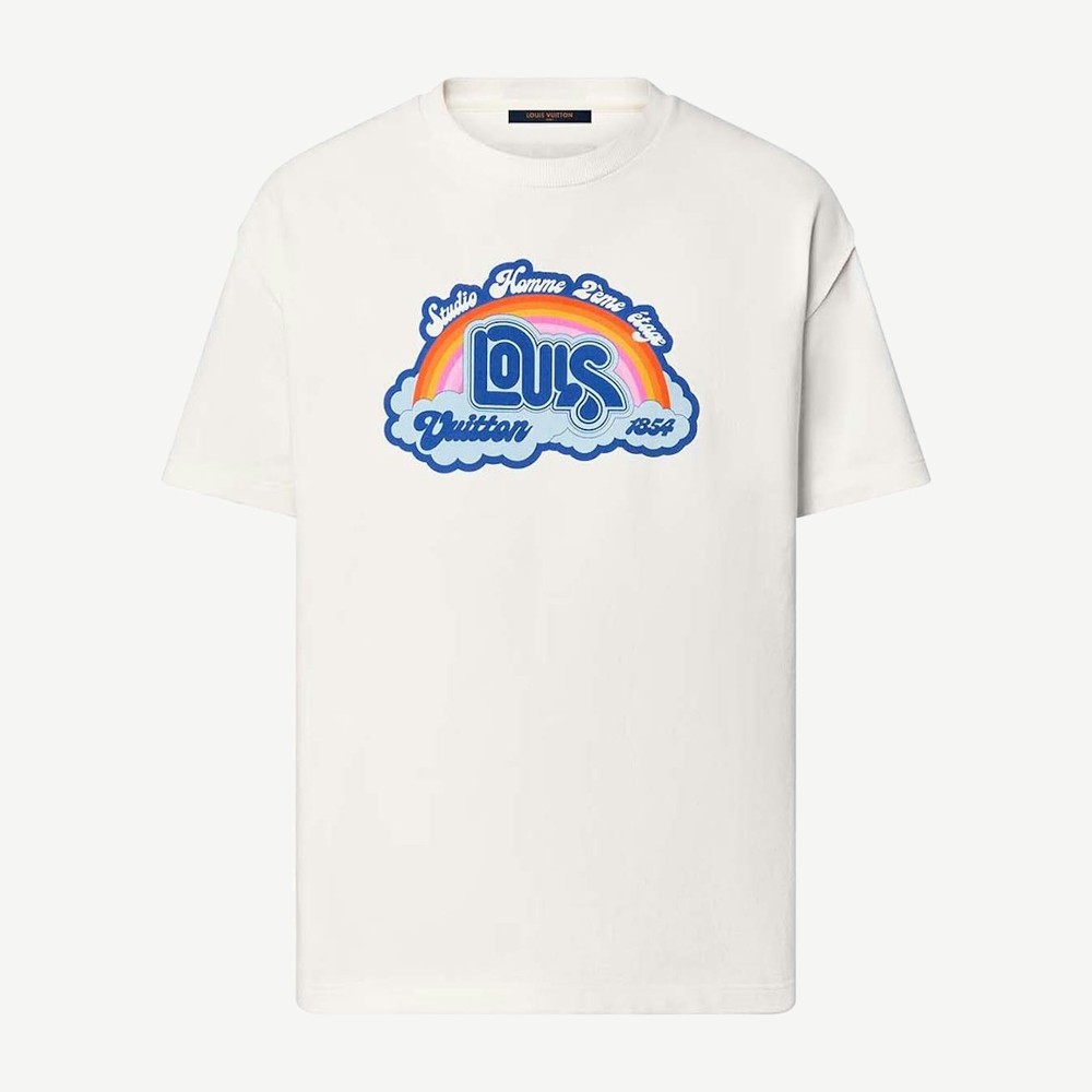 Rainbow Printed T Shirt Milky White
